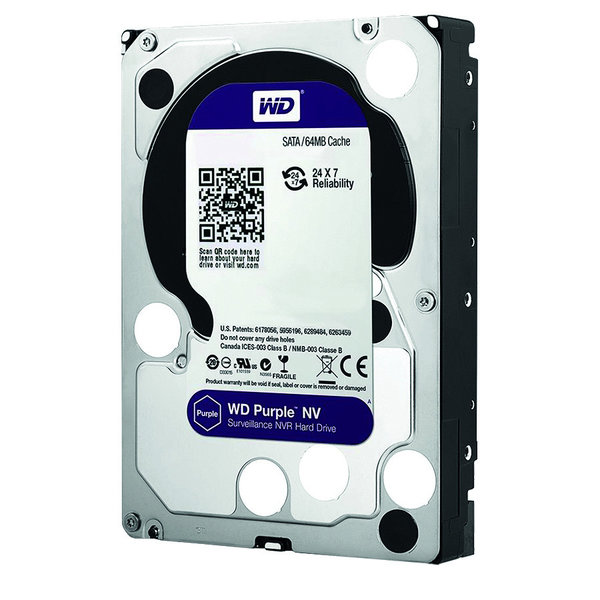 WD Purple 8 TB Festplatte für 24/7 Videoüberwachung 3,5", 5400 U/min, WD80PURZ